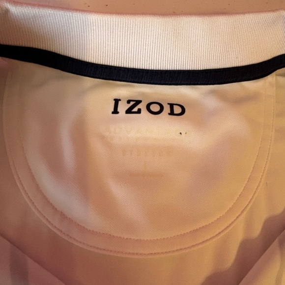 Izod White and Red Polo Shirt with Classic Collar - Picture 6 of 8